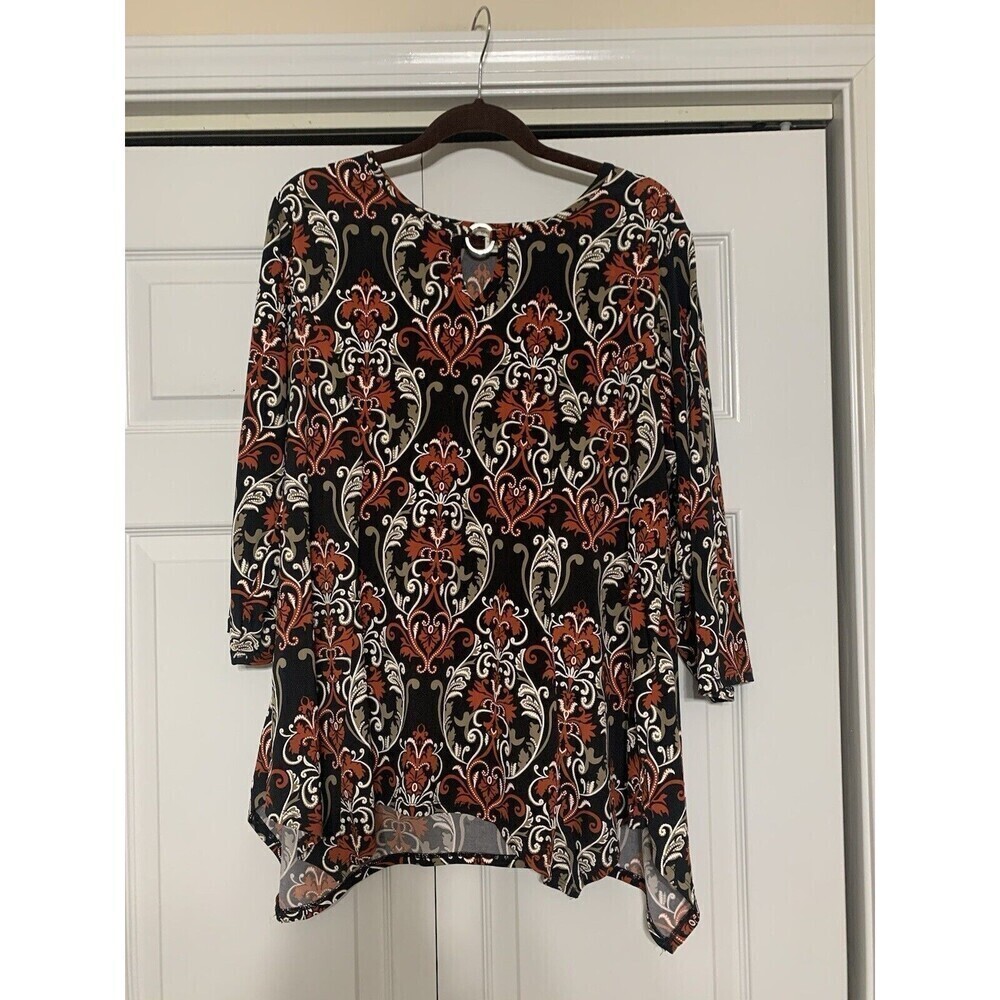 Cato Est. 1946 Asymmetrical Hem Flowy Tunic Top Lightweight Size 14/16W (GG7)